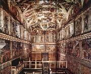 Michelangelo Buonarroti Interior of the Sistine Chapel oil on canvas
